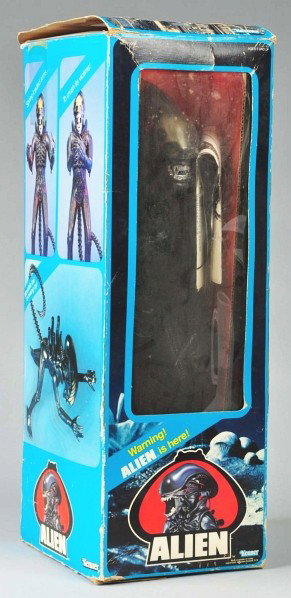 Kenner Giant Alien Action Figure.: Movable head piece and jaw. Includes original box with inserts and instructions. Box has some creasing and tearing. Size: Box: 20" x 7" x 8 - 1/4".