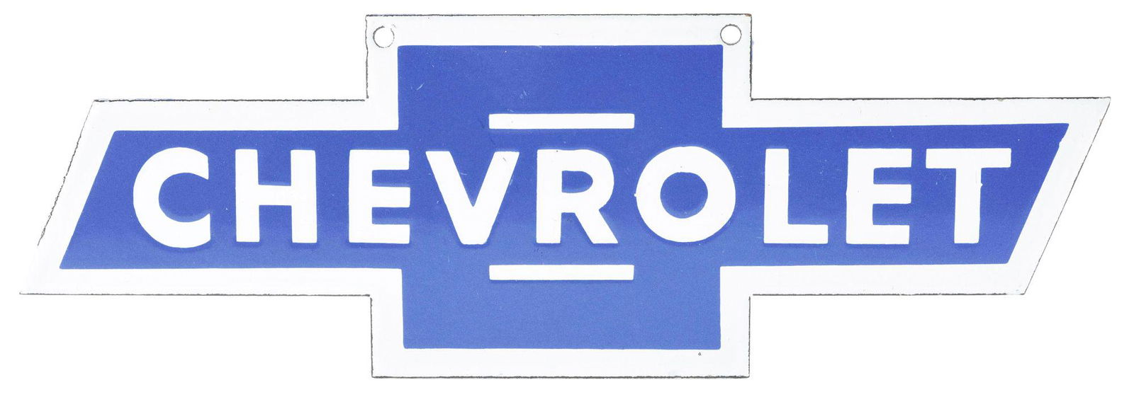 CHEVROLET AUTOMOBILES DIE CUT PORCELAIN BOW TIE SIGN. (1 of 2)