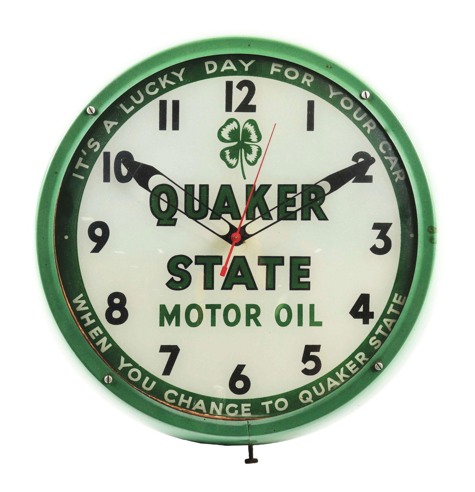 Quaker State Motor Oils Service Station Clock.
