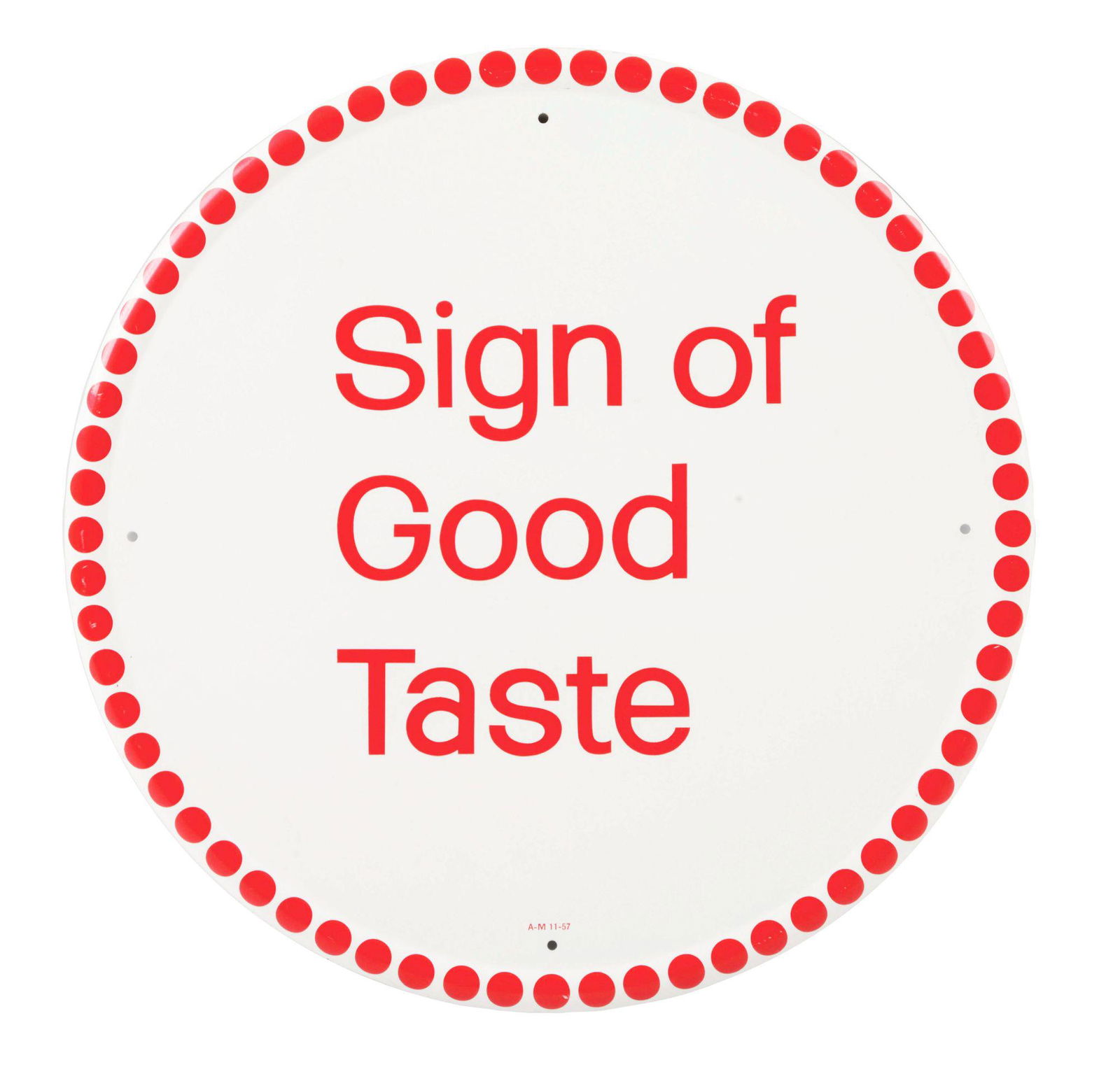 18" TIN COCA COLA "SIGN OF GOOD TASTE" SELF FRAMED DISC SIGN. (1 of 3)