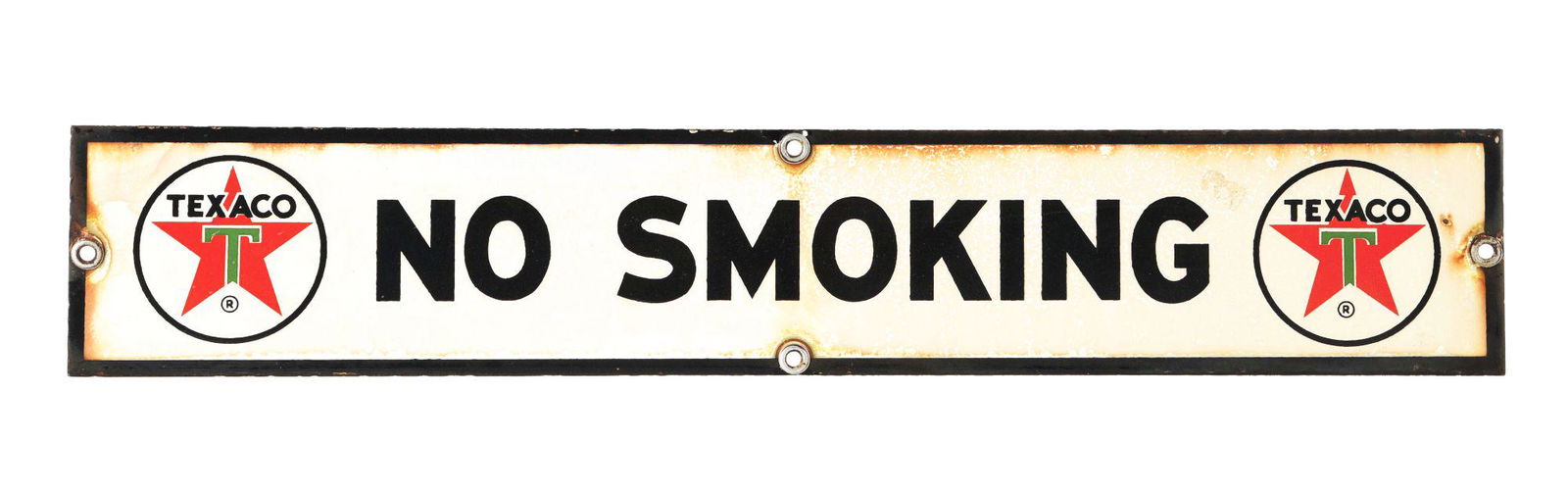 TEXACO NO SMOKING PORCELAIN SERVICE STATION SIGN. (1 of 2)
