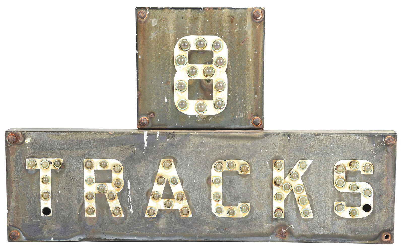 RAILROAD CROSSING TRACK NUMBER SIGN. (1 of 2)