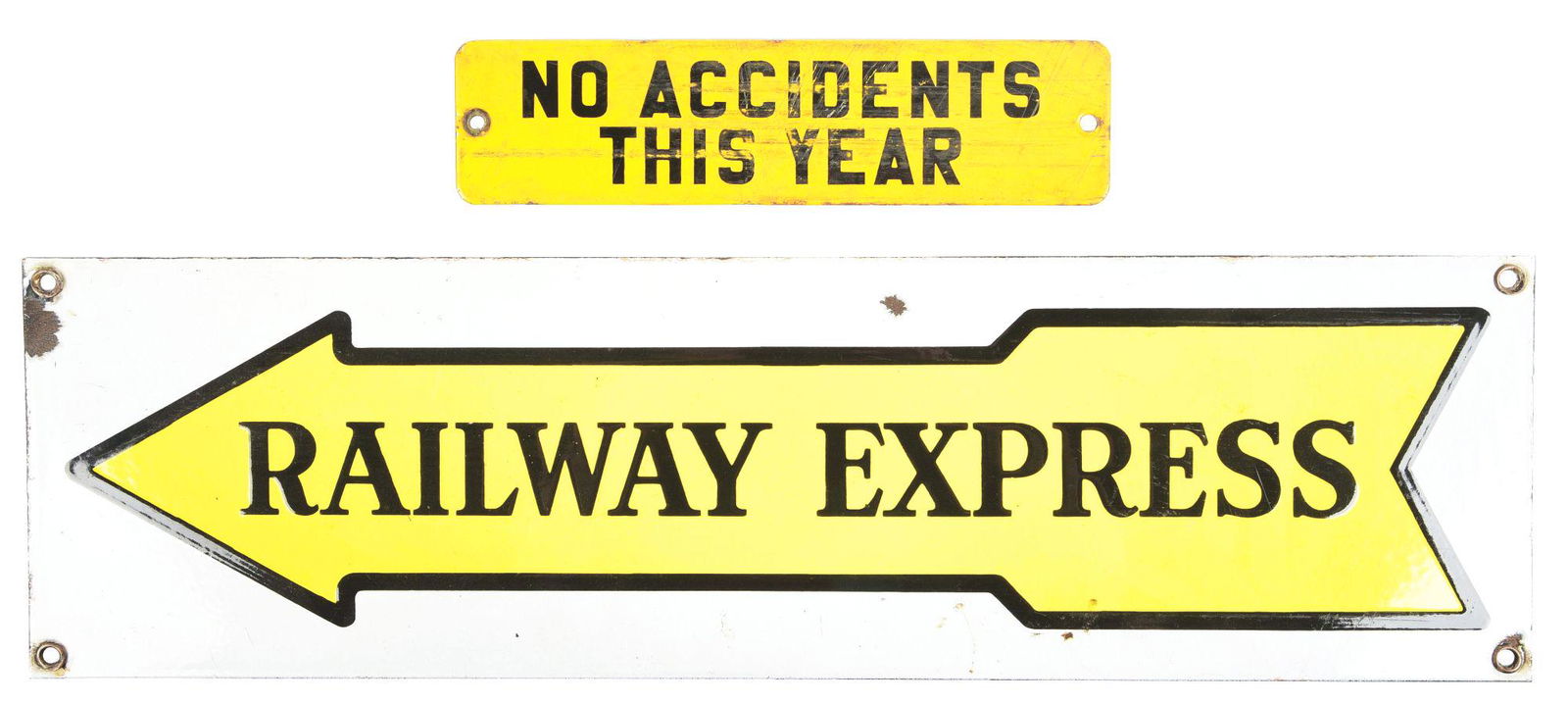 LOT OF 2: RAILROAD SIGNS. (1 of 2)
