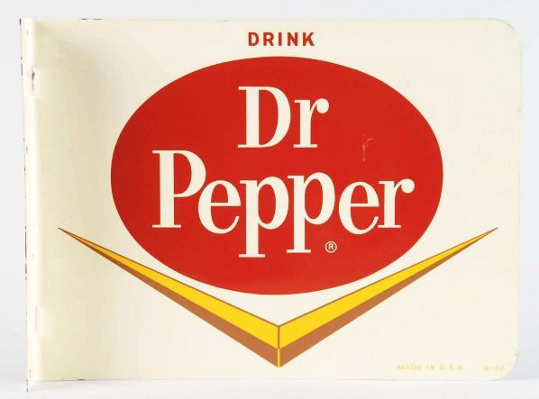 1960s Tin Dr. Pepper Flange Sign.: Description Clean, bright, beautiful and unused with only a few small nicks or marks. Condition (Near Mint). Size 16 - 1/4" x 12".