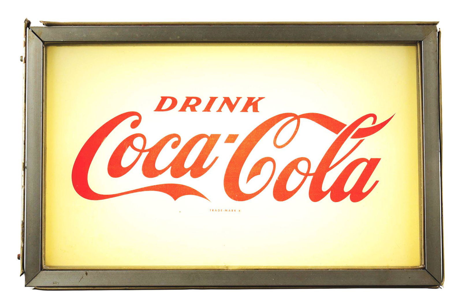 LIGHT-UP PLASTIC COCA-COLA SIGN. (1 of 3)