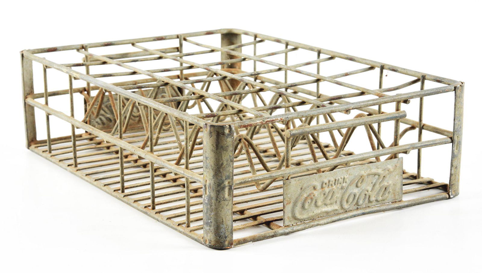 EARLY COCA-COLA METAL-FRAMED BOTTLE CARRIER. (1 of 7)