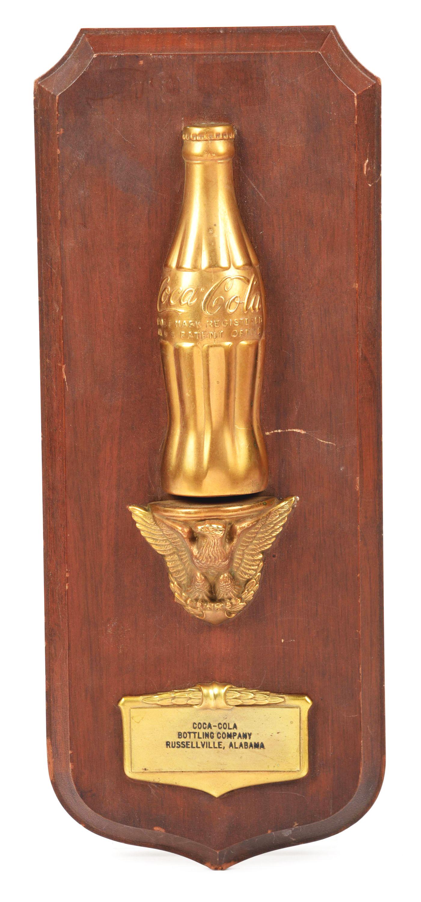 PLAQUE ISSUED TO THE COCA-COLA BOTTLING CO., RUSSELLVILLE, ALABAMA. (1 of 2)