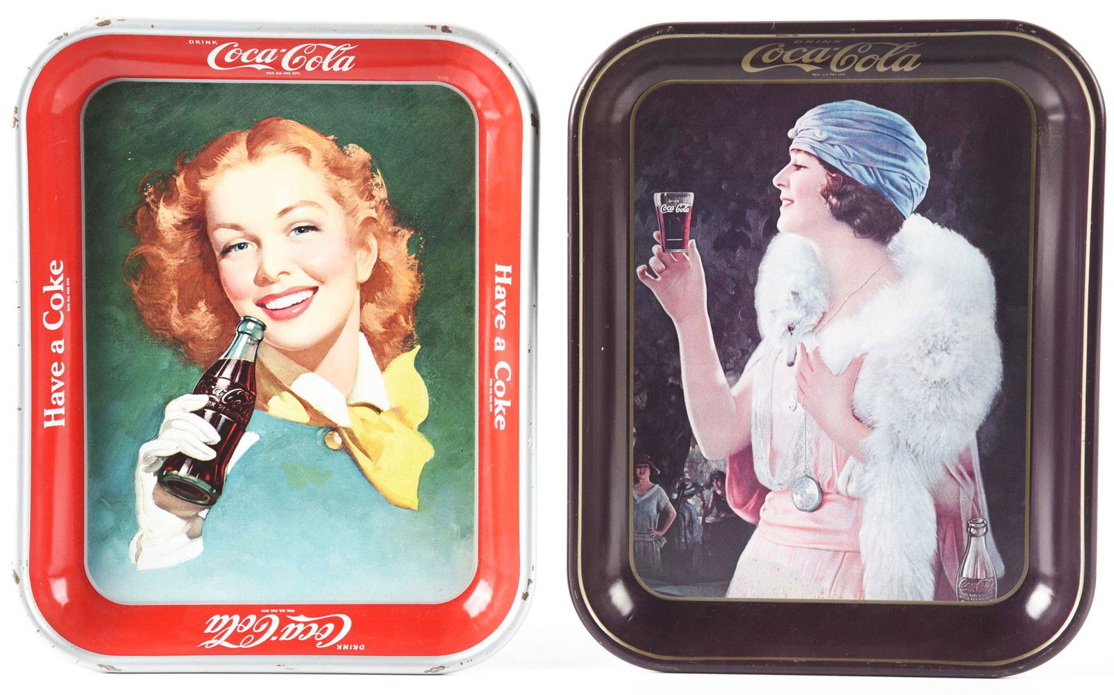 LOT OF 2: COCA-COLA SERVING TRAYS. (1 of 2)