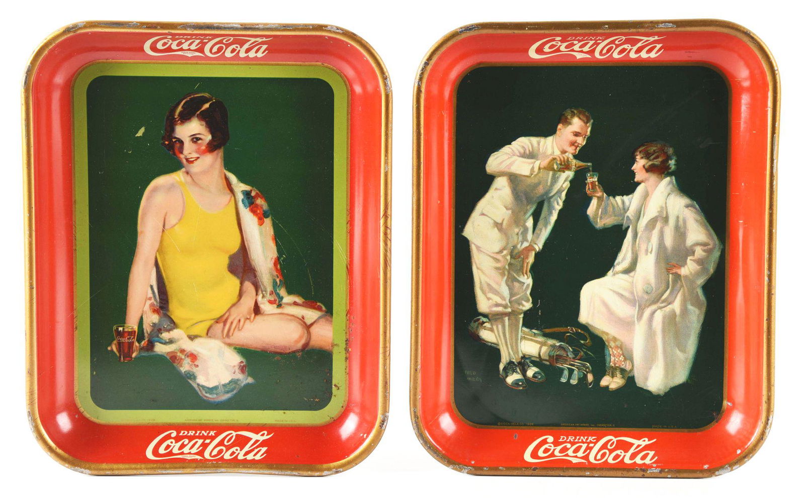 LOT OF 2: COCA-COLA SERVING TRAYS. (1 of 2)