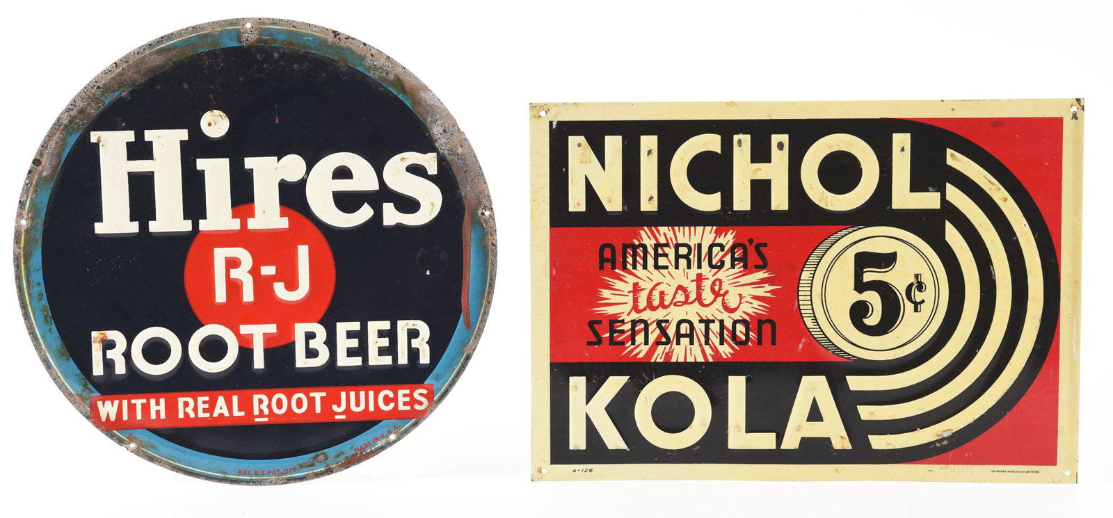 LOT OF 2: SODA SIGNS. (1 of 2)