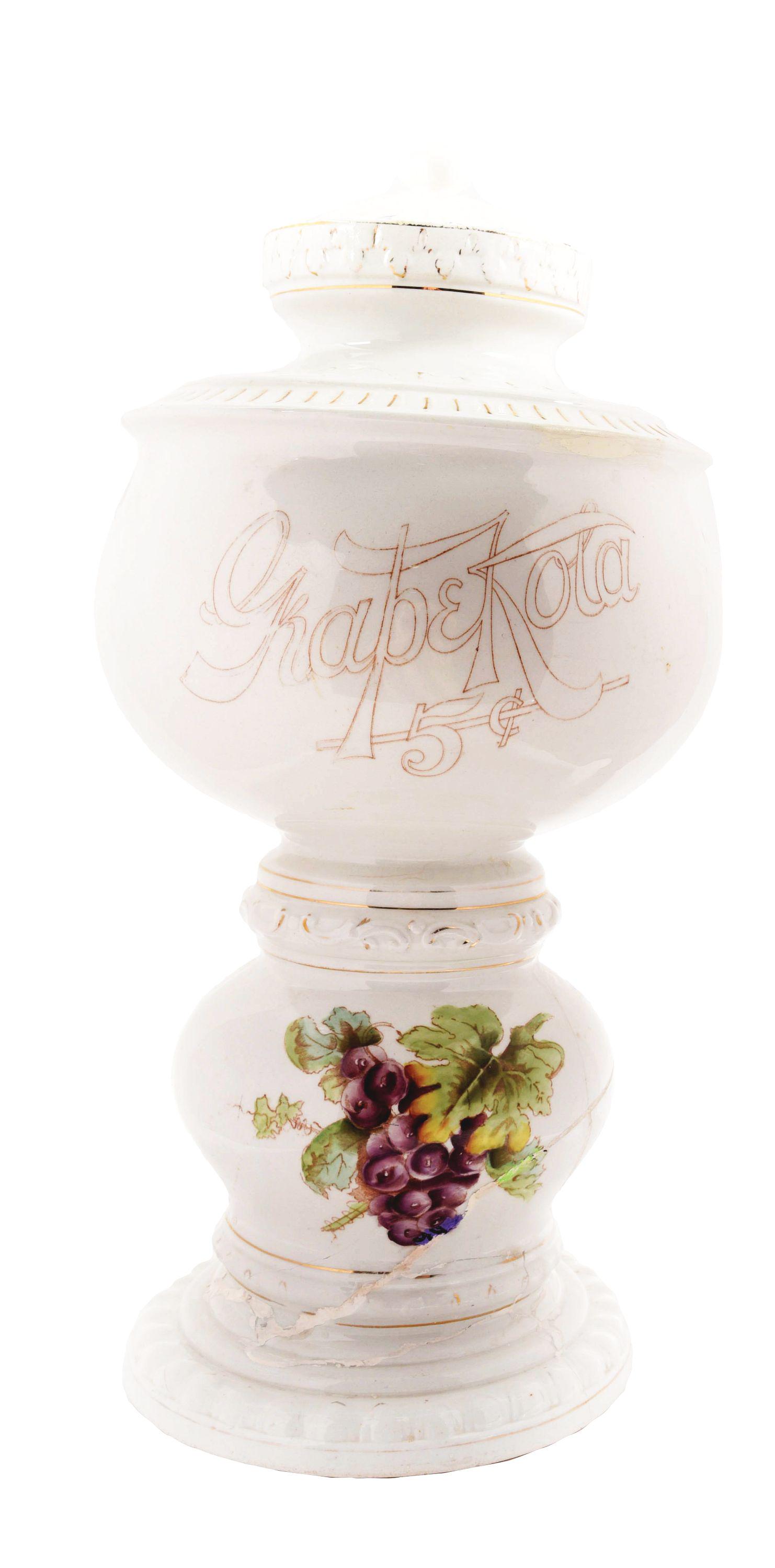 5¢ GRAPE-KOLA CERAMIC SYRUP DISPENSER. (1 of 7)