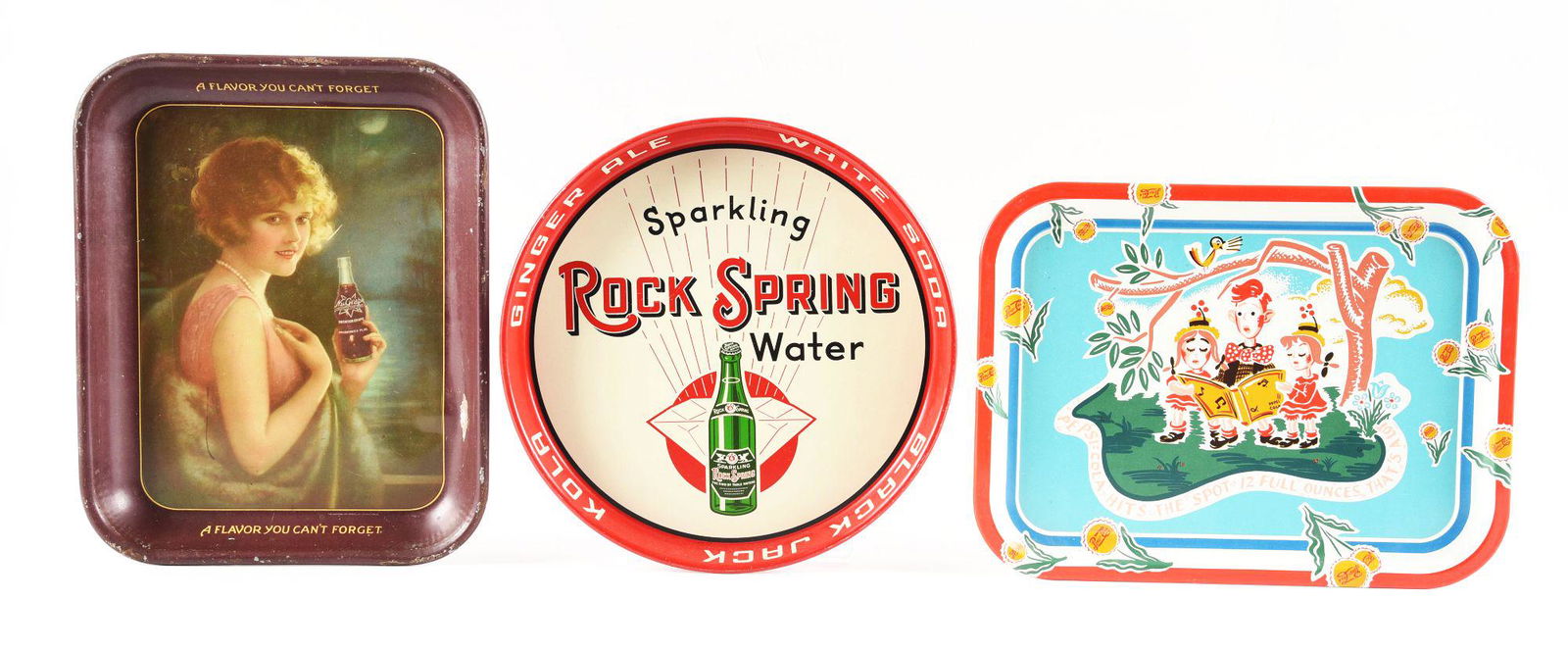 LOT OF 3: SODA POP SERVING TRAYS. (1 of 2)