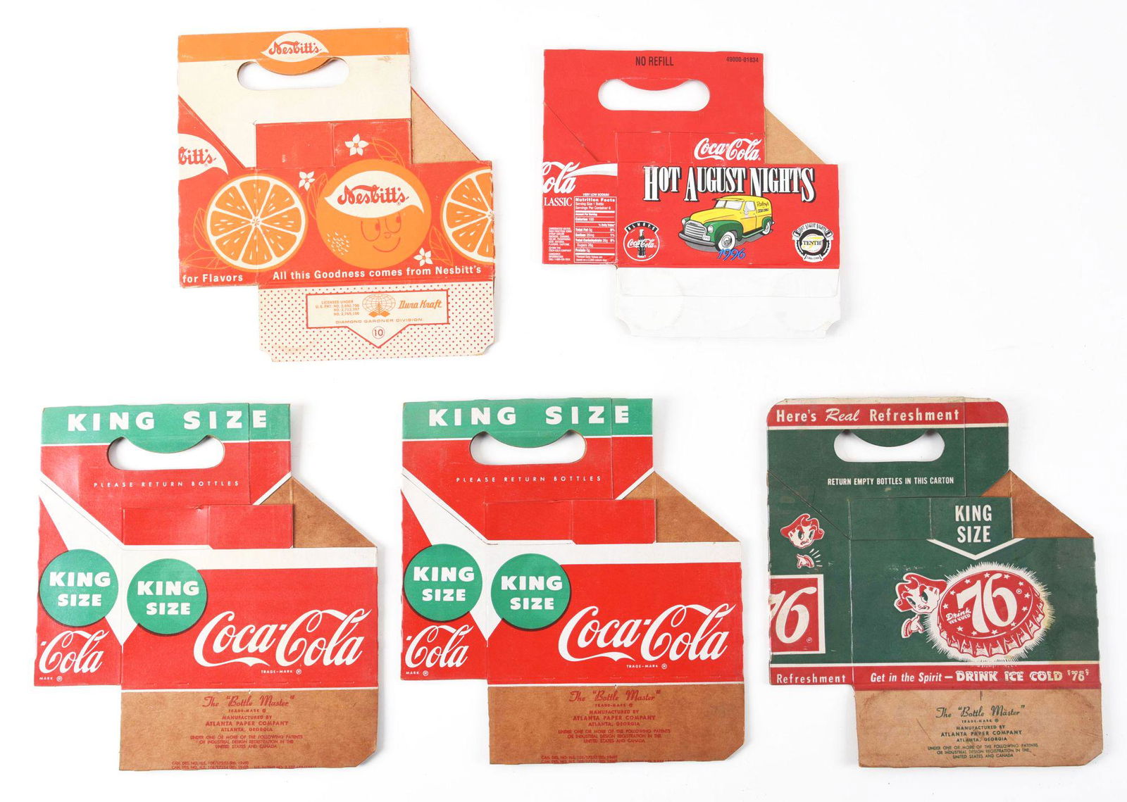 LOT OF 5: CARDBOARD 6-PACK CARRIERS. (1 of 2)