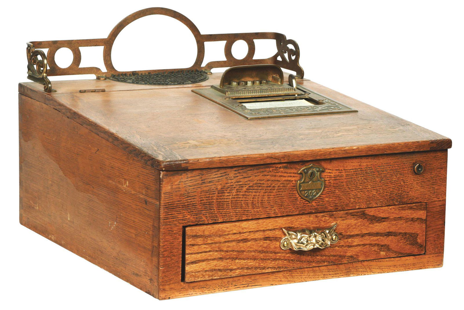 LOT OF 2: NATIONAL MODEL 202 CASH REGISTER AND HOUGH"S SECURITY CASH REGISTER. (1 of 7)