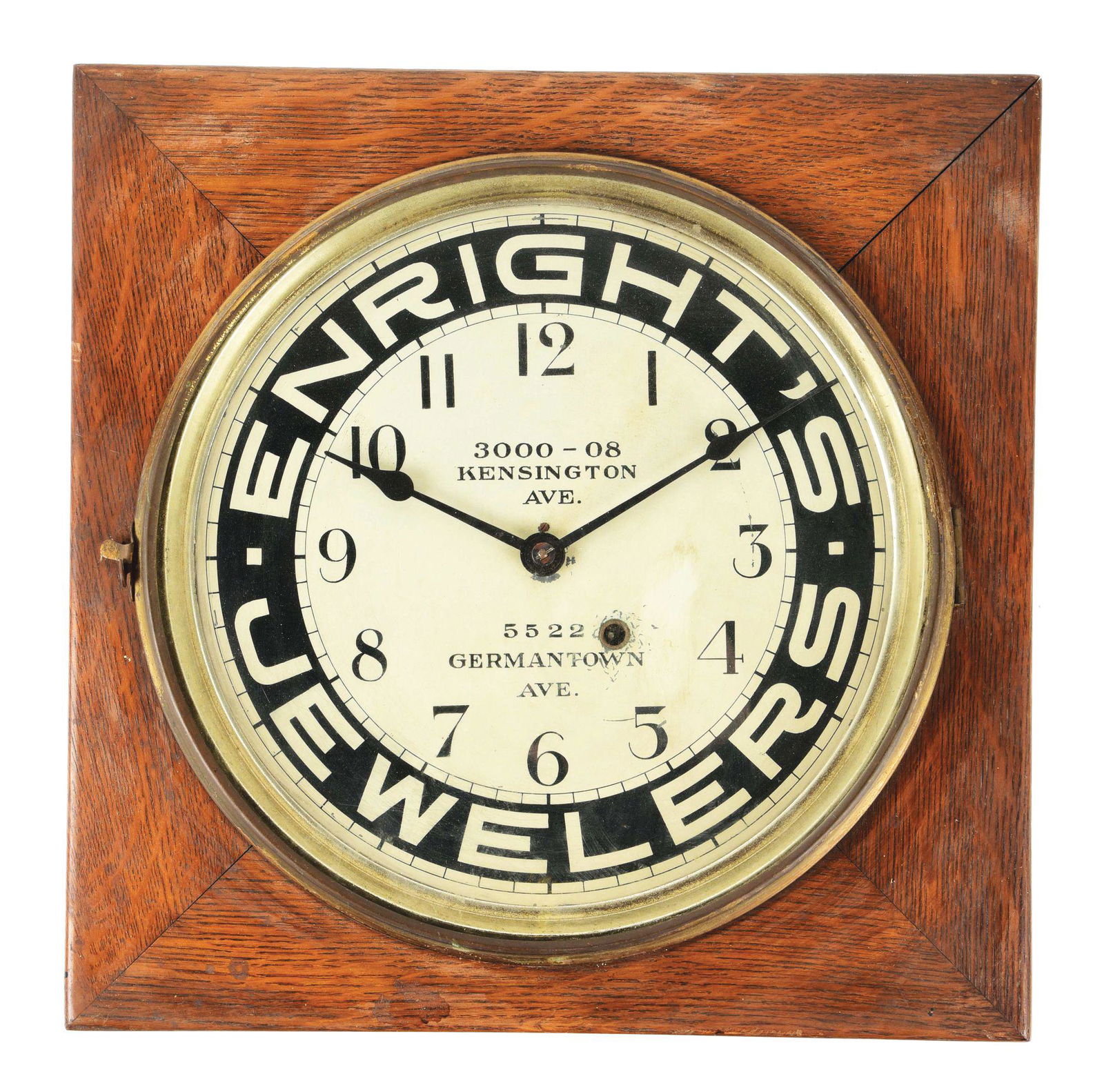 ENRIGHT'S JEWELERS ADVERTISING CLOCK. (1 of 2)