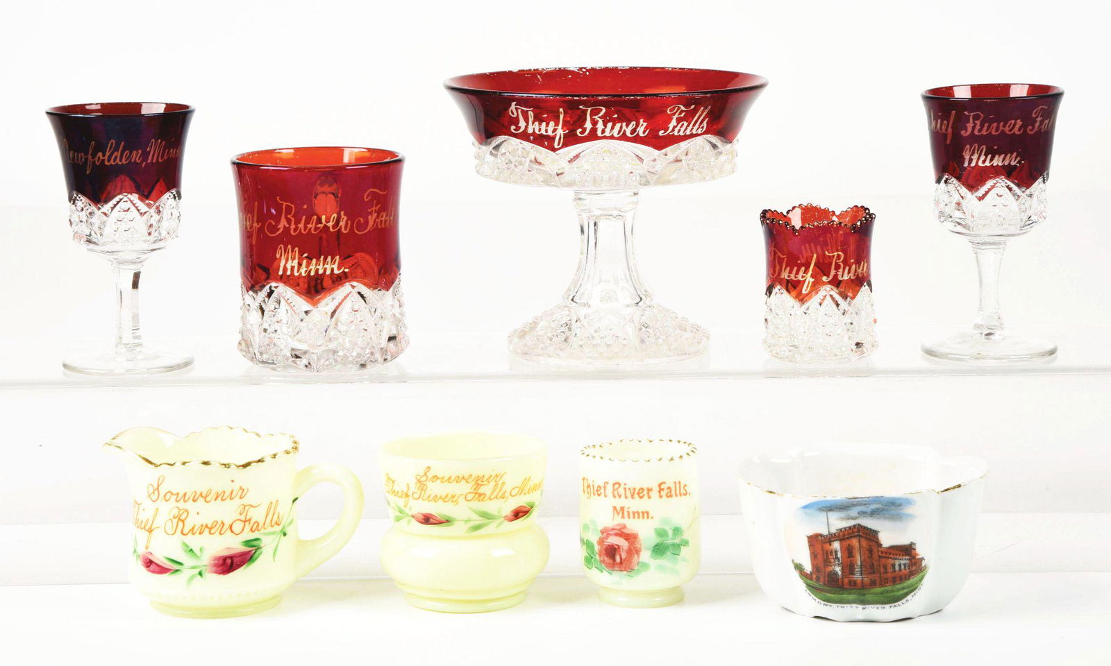 LOT OF 9: DIFFERENT SOUVENIR ITEMS, MOSTLY FROM THEIF RIVER FALLS. (1 of 2)