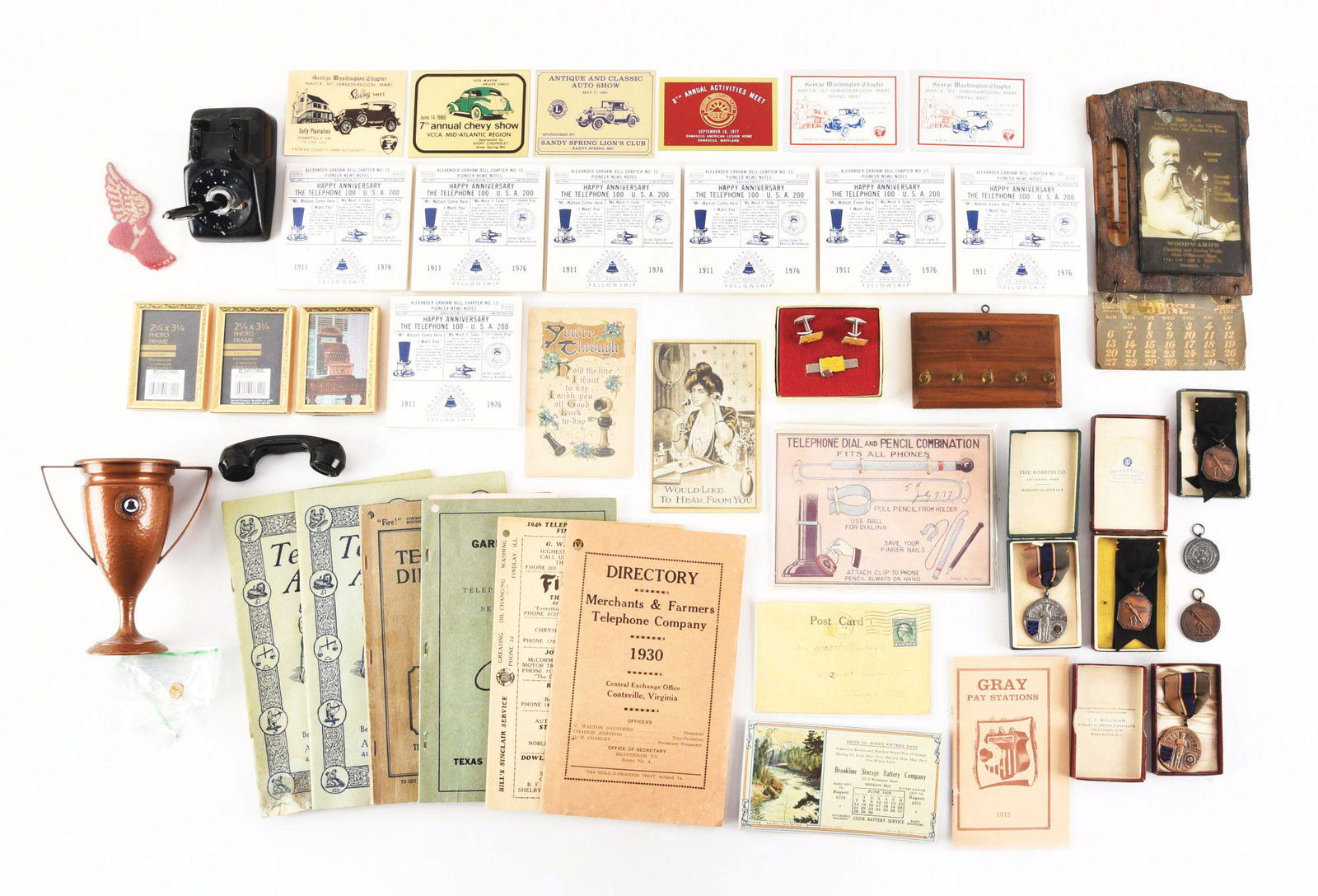 LARGE LOT OF TELEPHONE MEMORABILIA. (1 of 12)