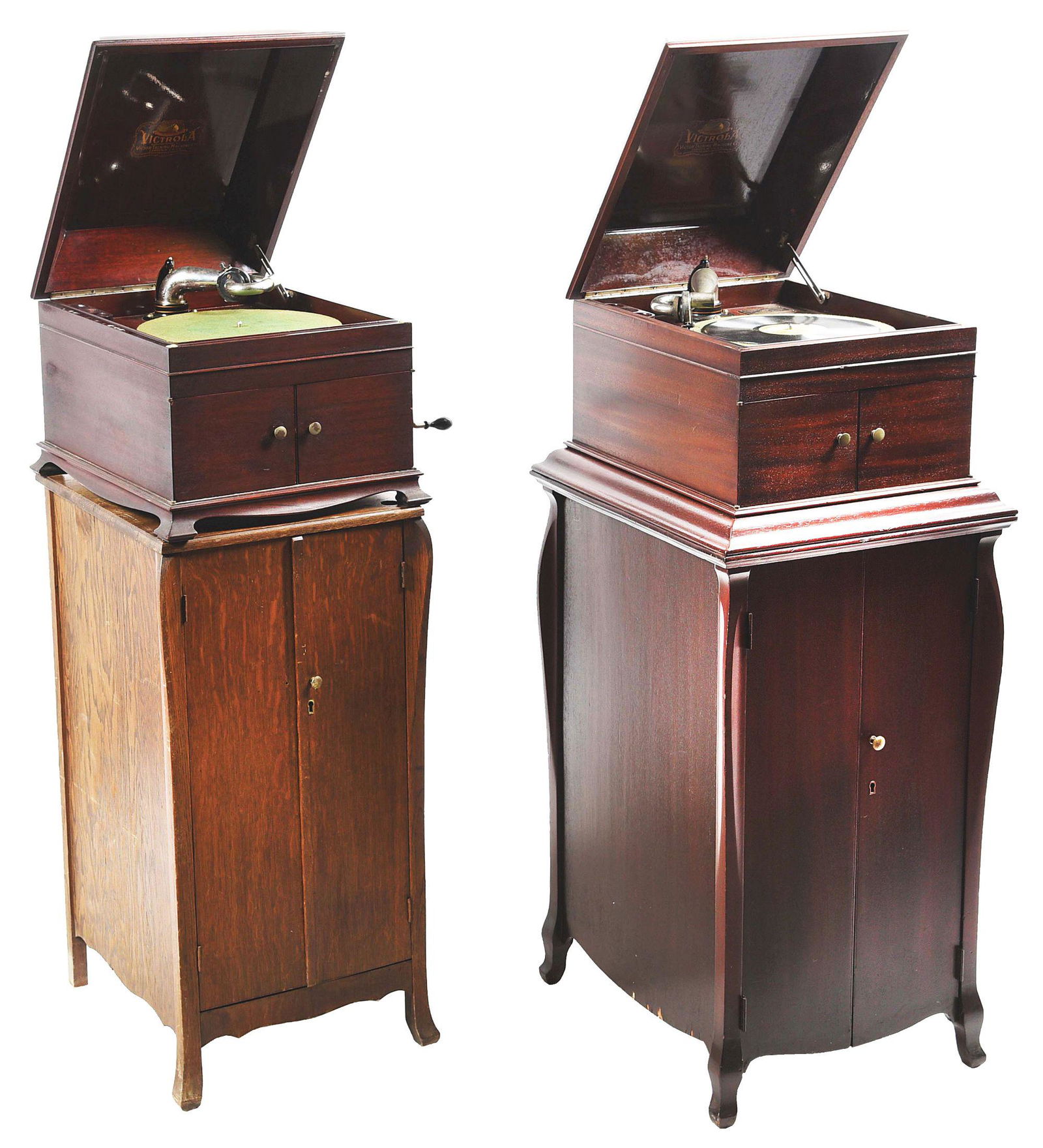 LOT OF 2: PHONOGRAPHS WITH STANDS. (1 of 15)
