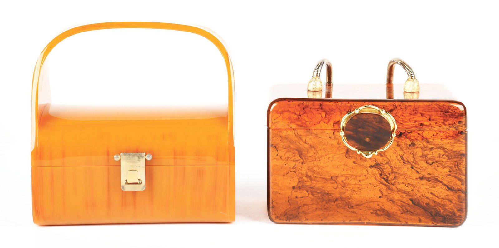 LOT OF 2: MYLES ORIGINAL AND TORTOISE LUCITE BAGS. (1 of 3)