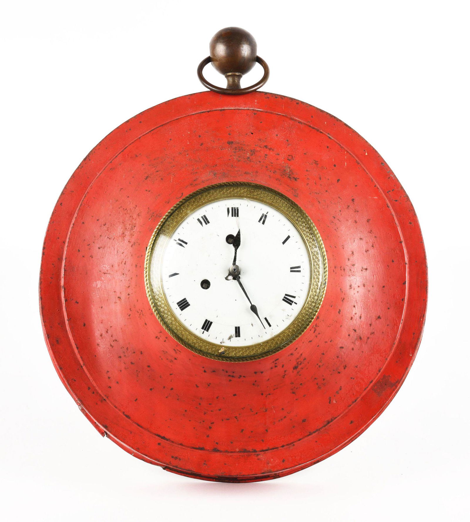 ROUND TIN CLOCK. (1 of 4)