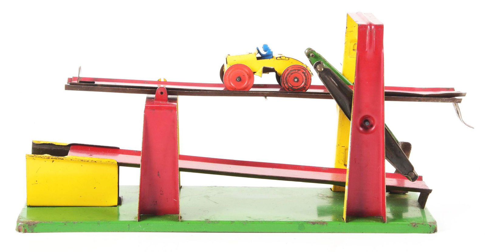 WOLVERINE TIN AND PRESSED STEEL WIND-UP OVER AND UNDER TOY. (1 of 4)