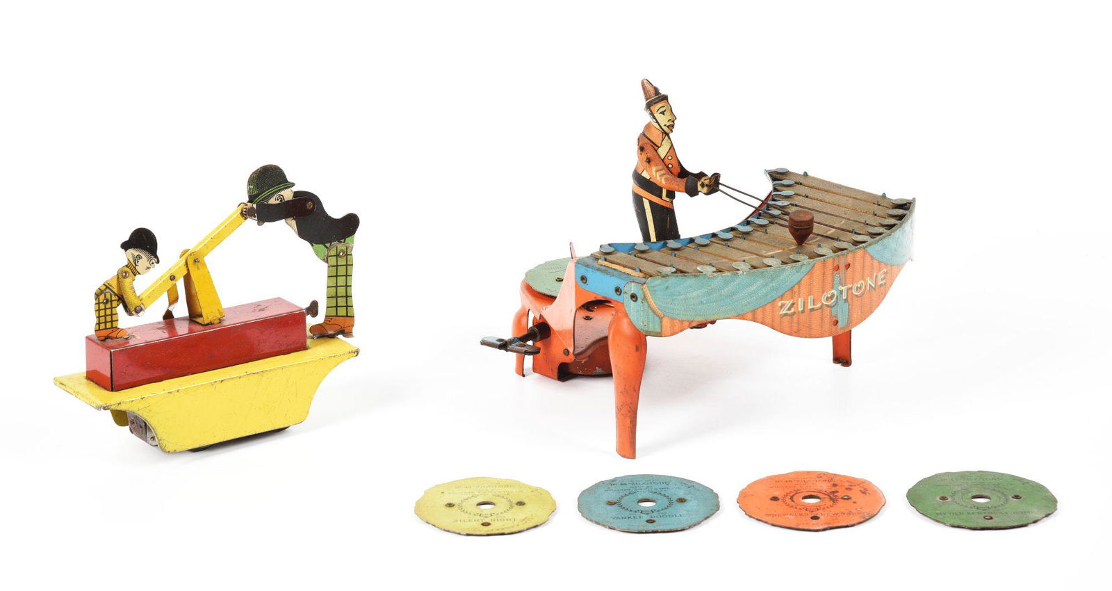 LOT OF 2: AMERICAN-MADE TIN & PRESSED STEEL WIND-UP TOYS. (1 of 2)