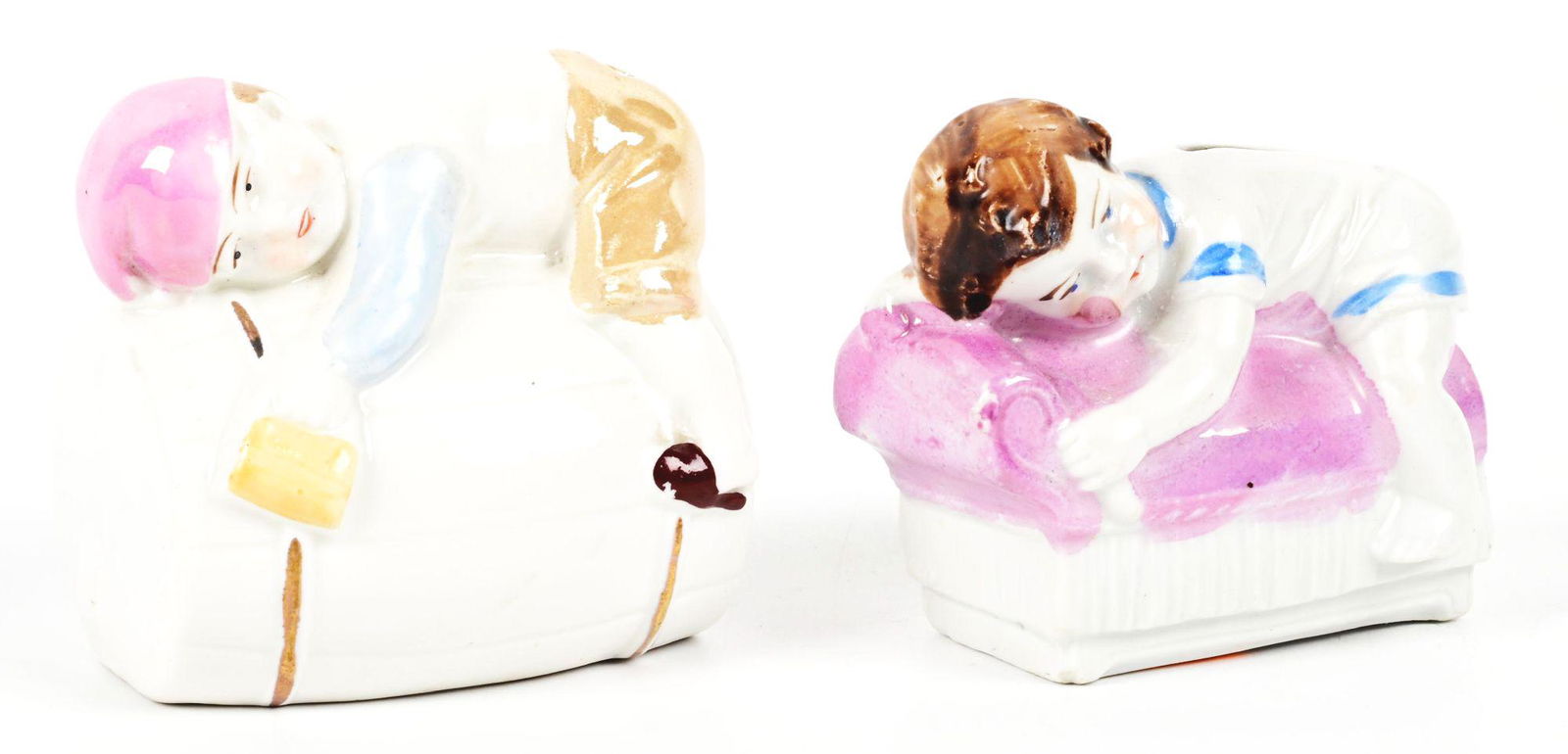LOT OF 2: FIGURAL BABY CERAMIC BANKS. (1 of 4)