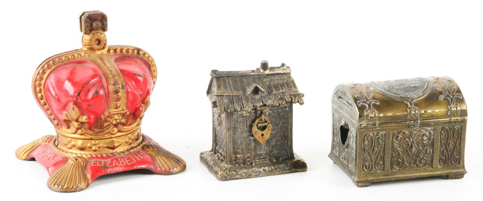 LOT OF 3: EUROPEAN MISC. MONEY BOXES. (1 of 3)