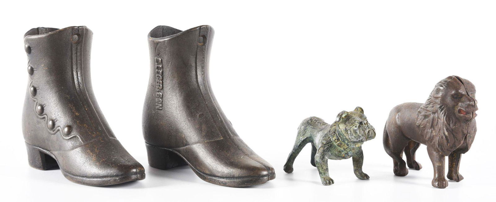 LOT OF 4: FIGURAL CAST IRON ITEMS. (1 of 3)