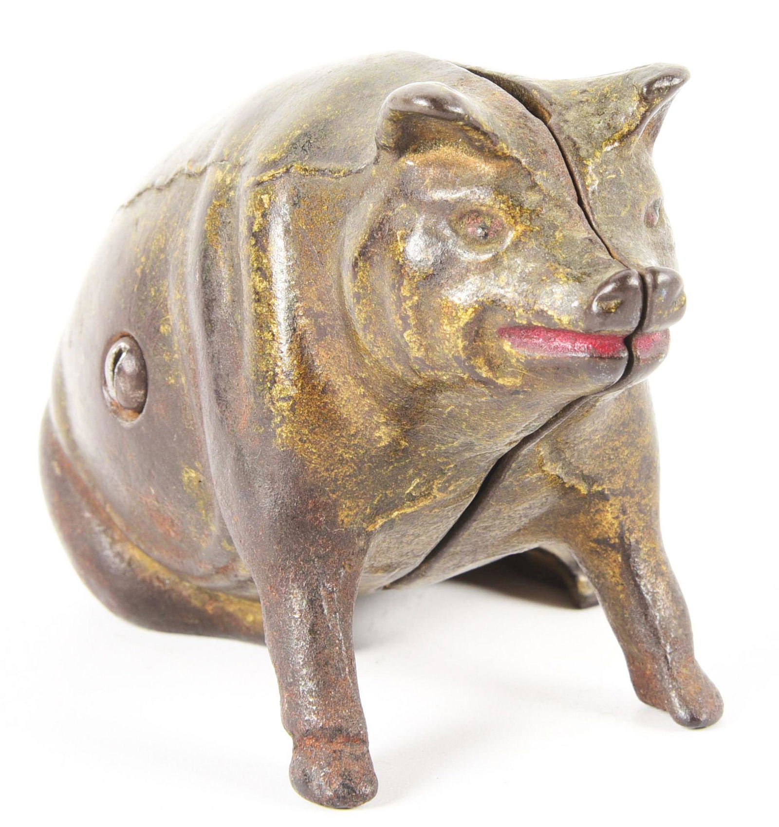 SEATED PIG STILL BANK. (1 of 6)