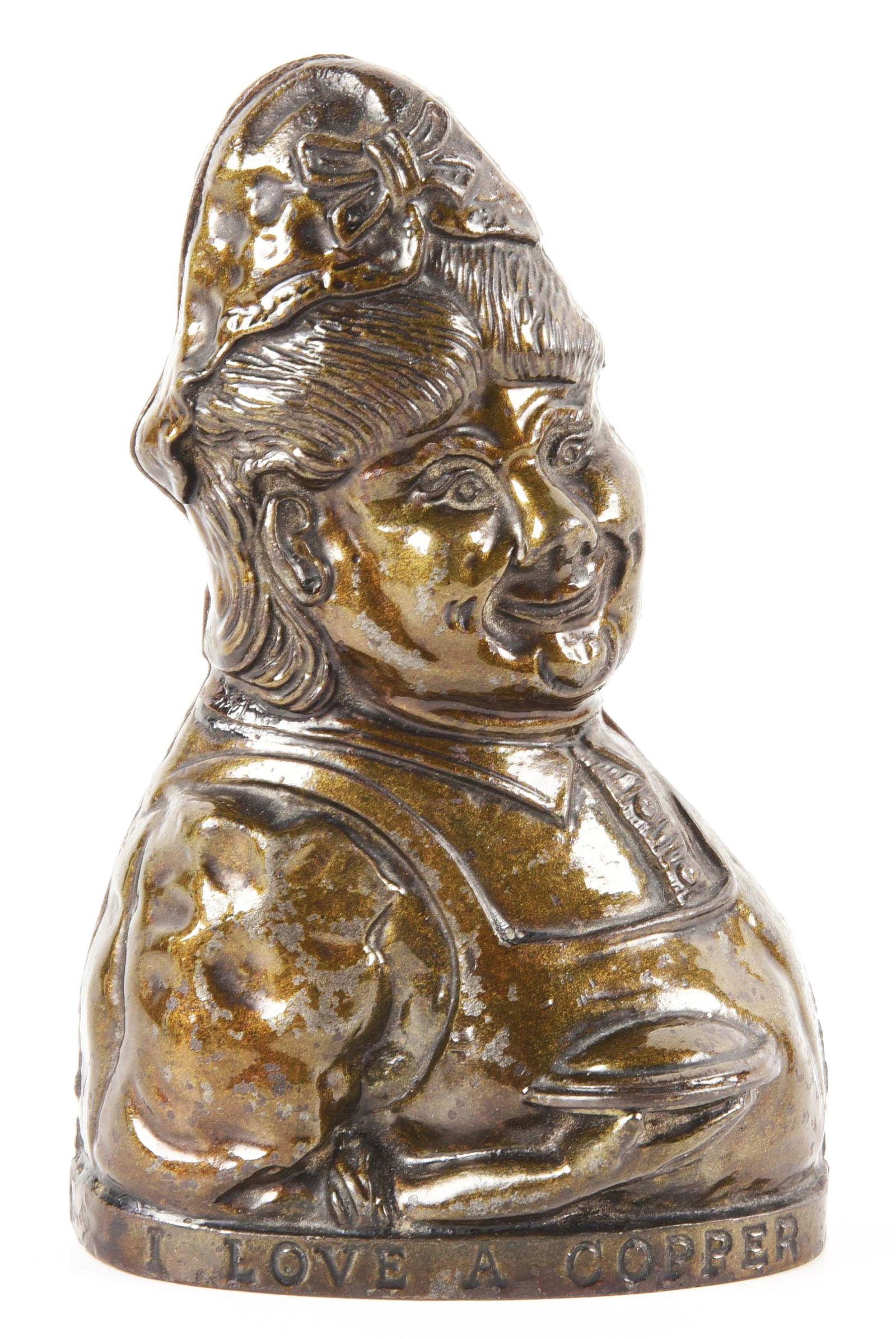 RARE I LOVE A COPPER STILL BANK. (1 of 6)