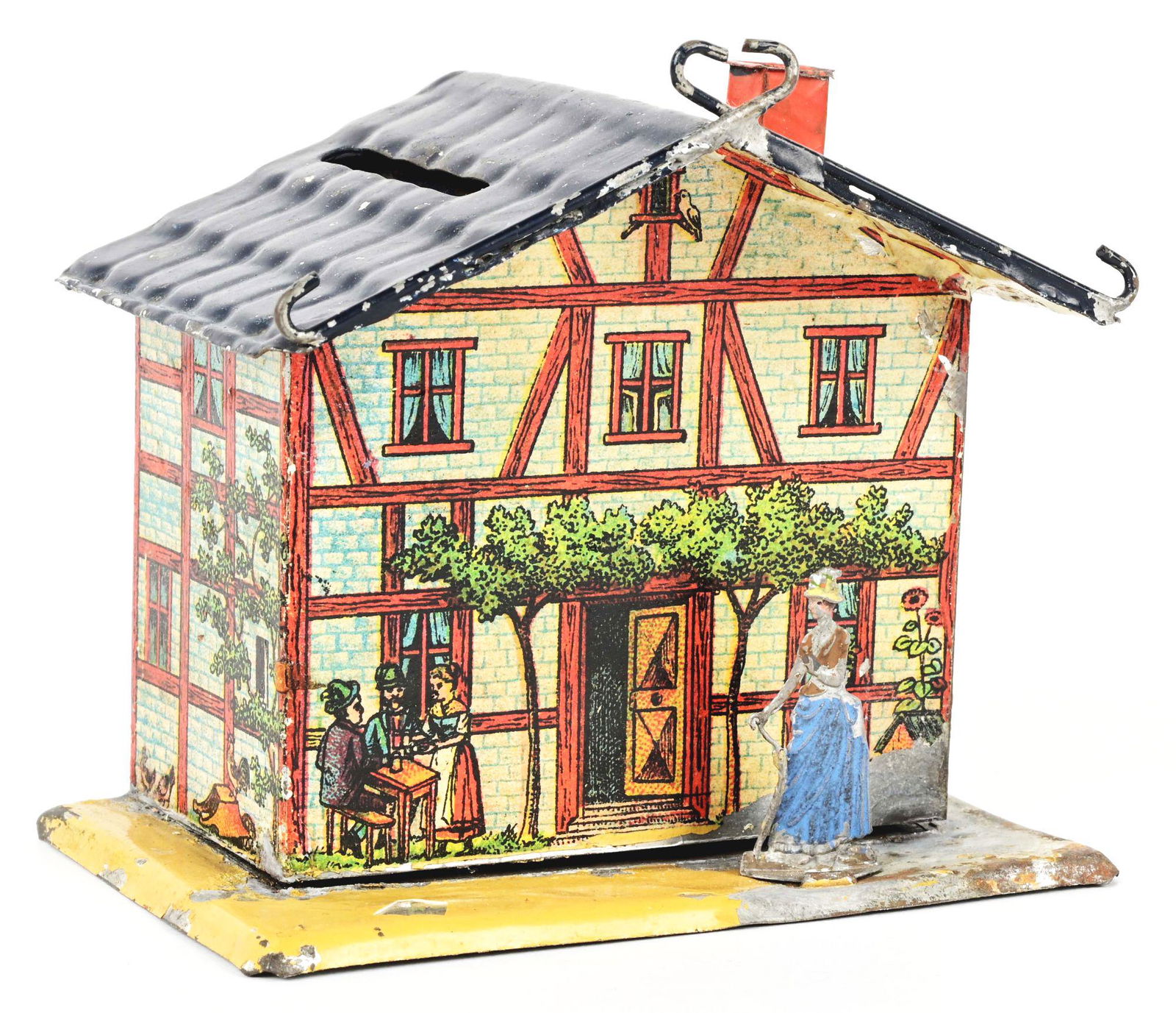 EARLY GERMAN TIN BANK. (1 of 4)
