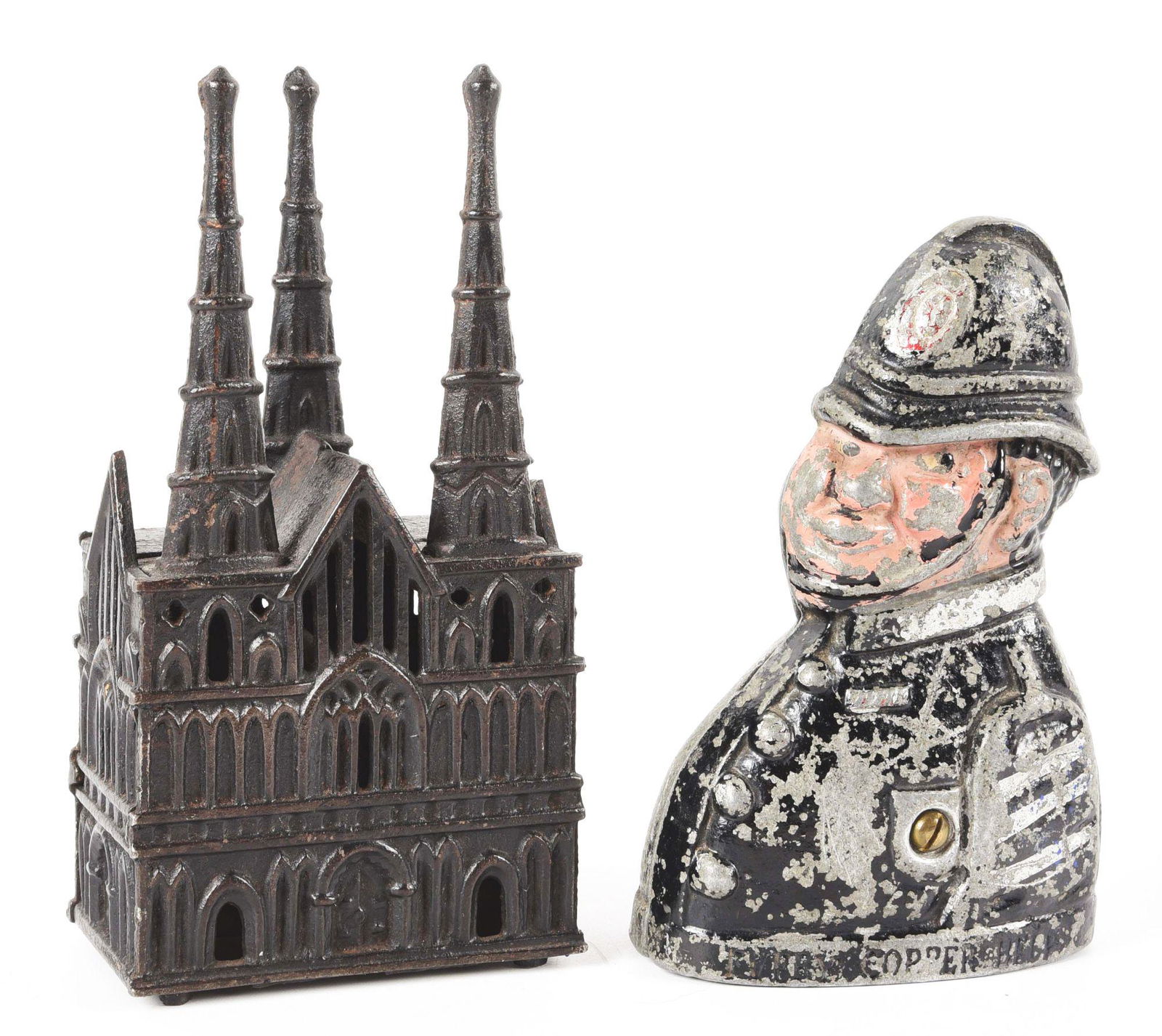 LOT OF 2: CAST IRON & ALLOY BANKS. (1 of 6)