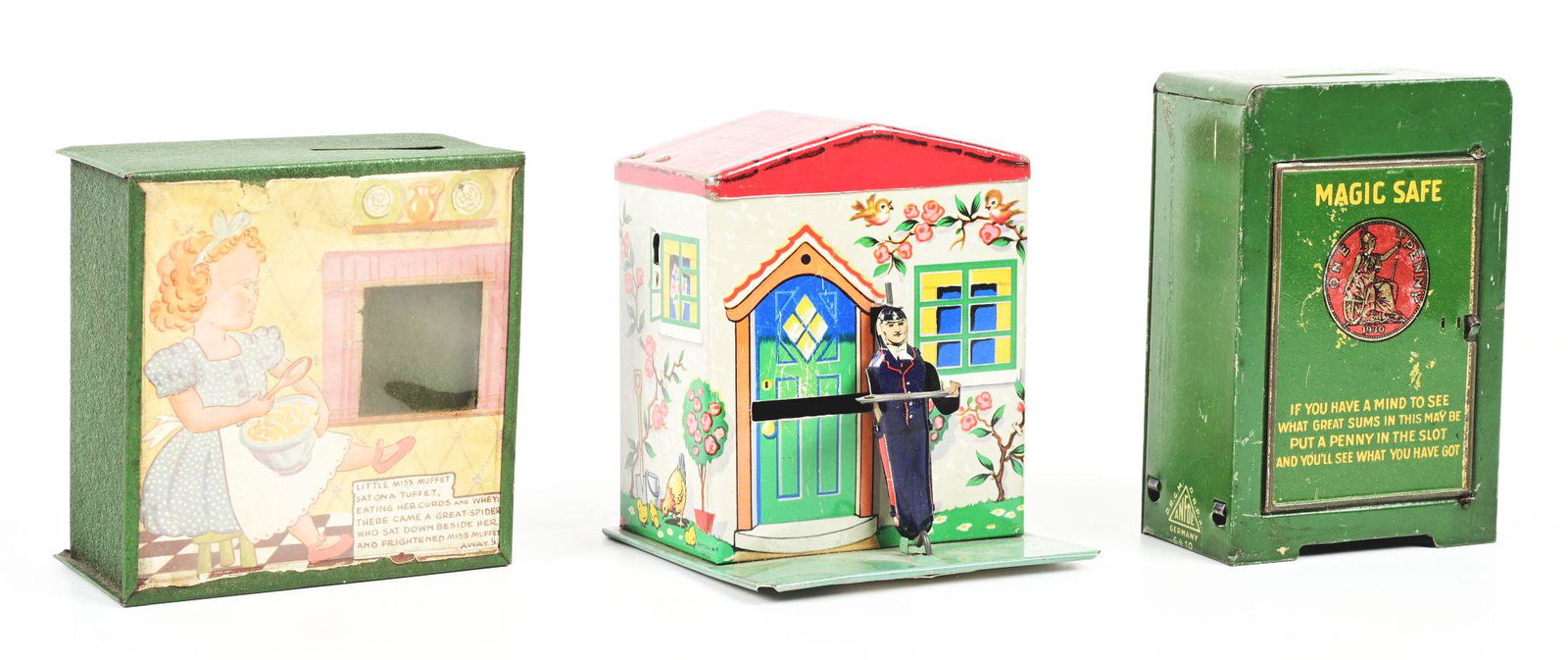 LOT OF 3: TIN MECHANICAL BANKS. (1 of 4)
