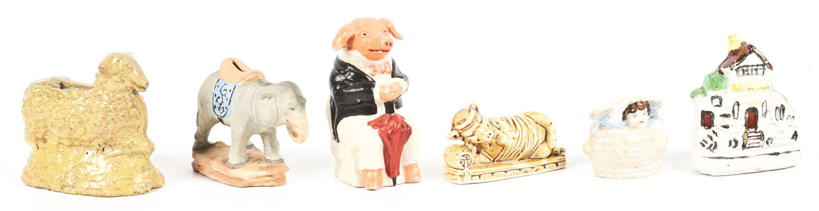 LOT OF 6: ANIMAL CERAMIC BANKS. (1 of 4)