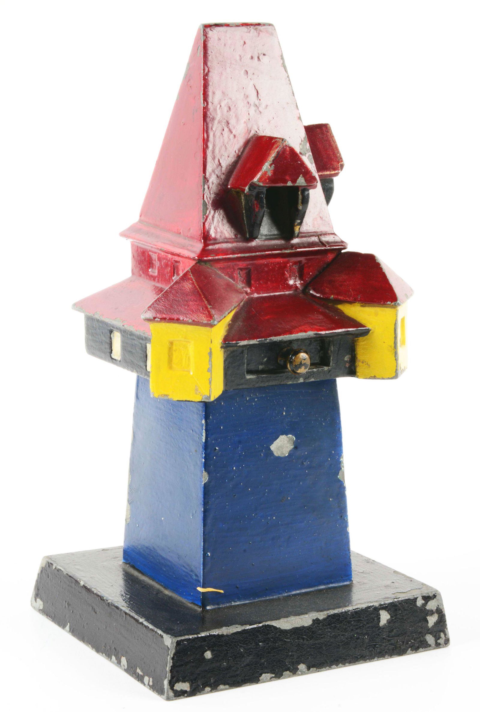 UNUSUAL LEAD PAINTED LIGHTHOUSE STILL BANK. (1 of 3)
