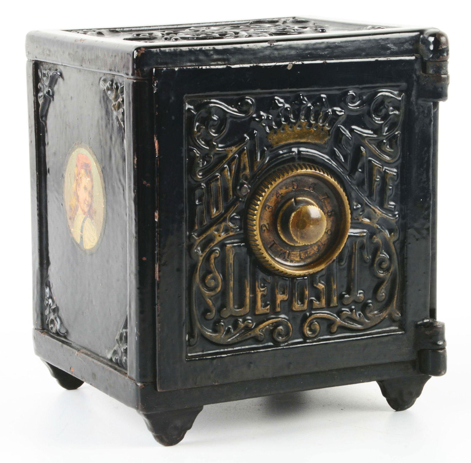 ROYAL SAFE CAST IRON STILL BANK. (1 of 3)