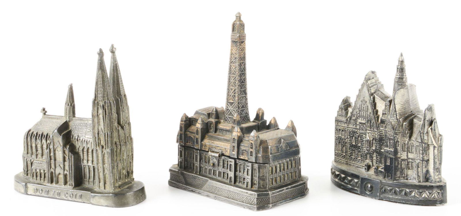 LOT OF 3: EUROPEAN WHITE METAL BANKS. (1 of 3)