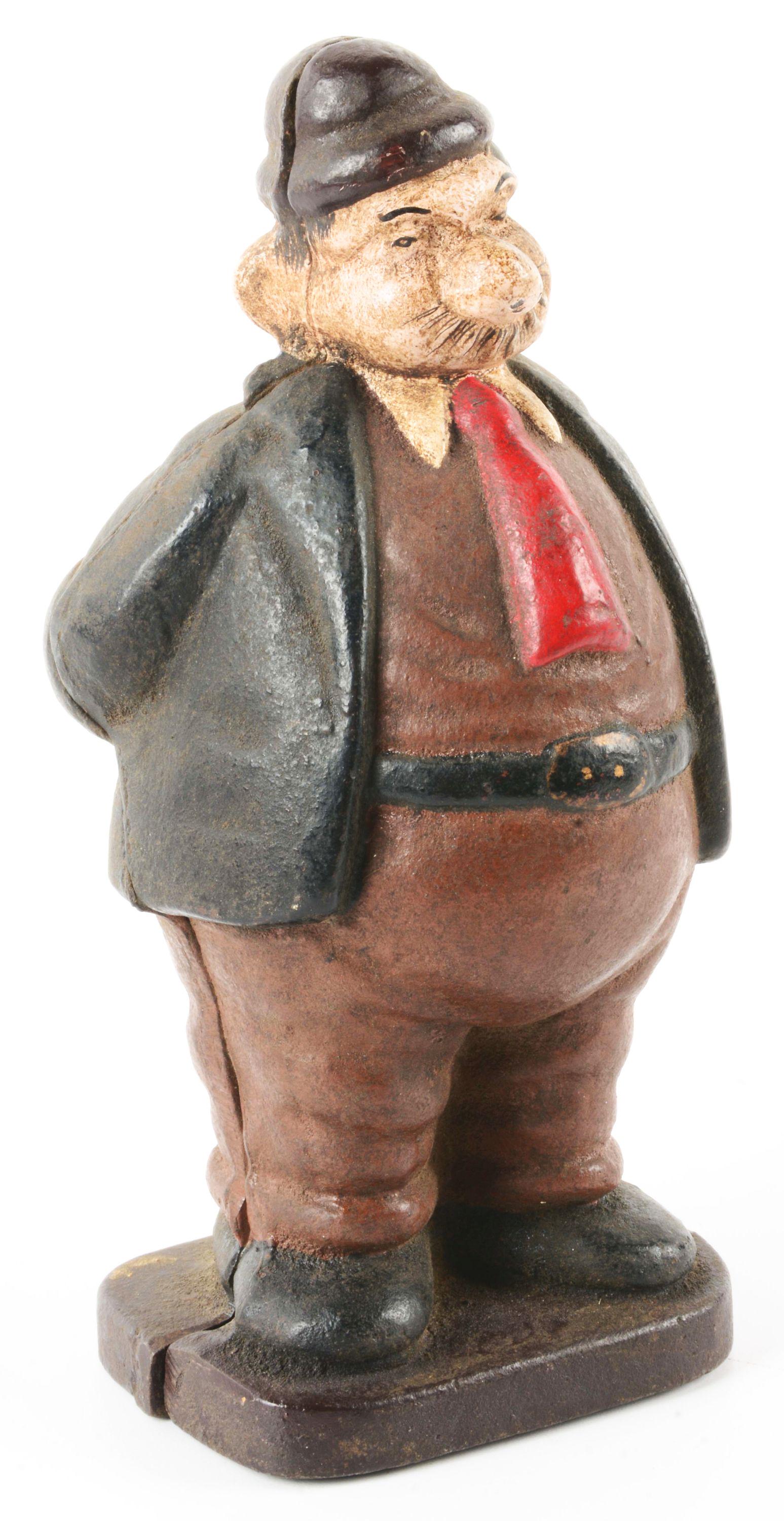 CONTEMPORARY WIMPY STILL COIN BANK.: Newer casting and hands behind back pose. Condition: (Very Good). Dimensions: 4" x 3 - 1/4" x 7 - 3/4".