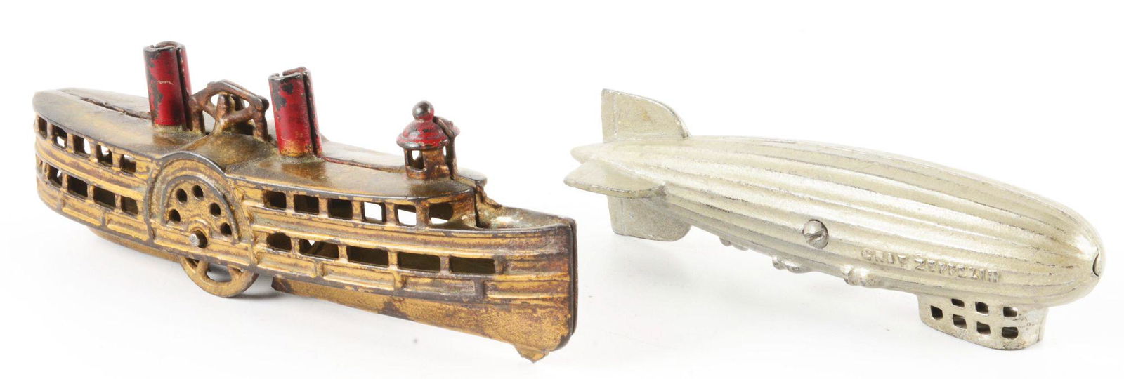 LOT OF 2: TRANSPORATION CAST IRON STILL BANKS. (1 of 3)