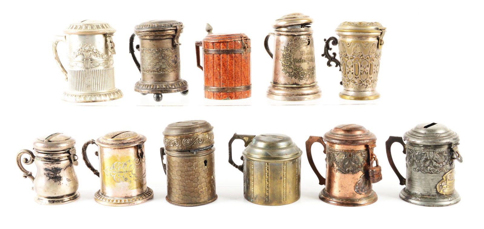 LOT OF 11: VARIOUS BEER STEIN BANKS. (1 of 1)