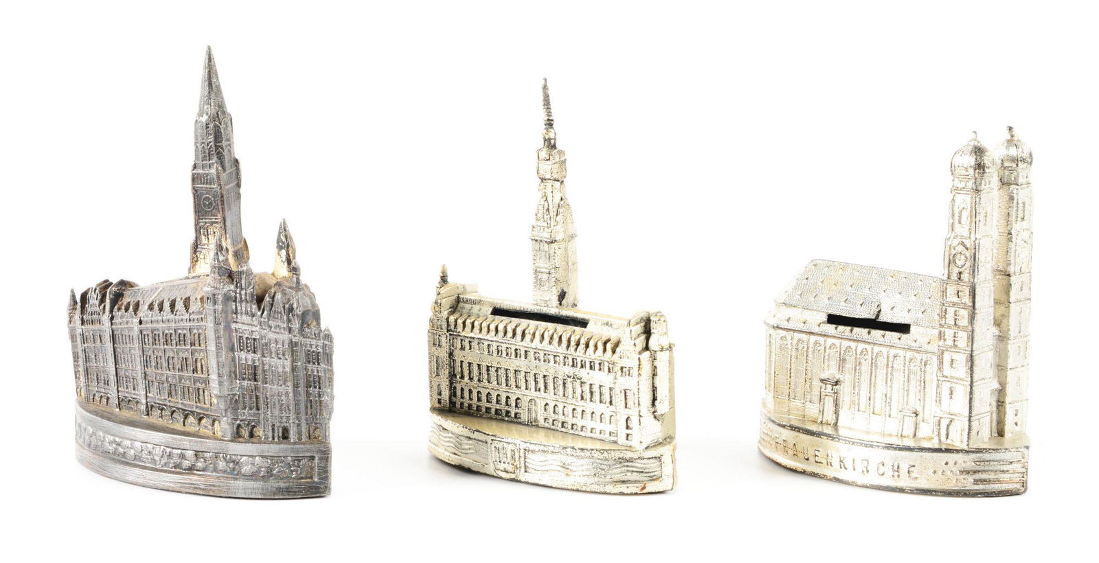 LOT OF 3: METAL VINTAGE STILL BANKS OF BUILDINGS IN GERMANY. (1 of 3)