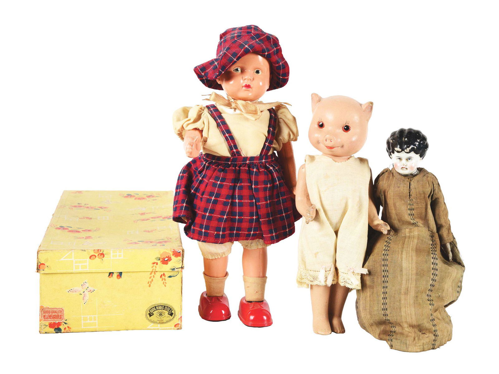 LOT OF 3: VARIOUS JAPANESE AND AMERICAN MADE DOLLS. (1 of 2)
