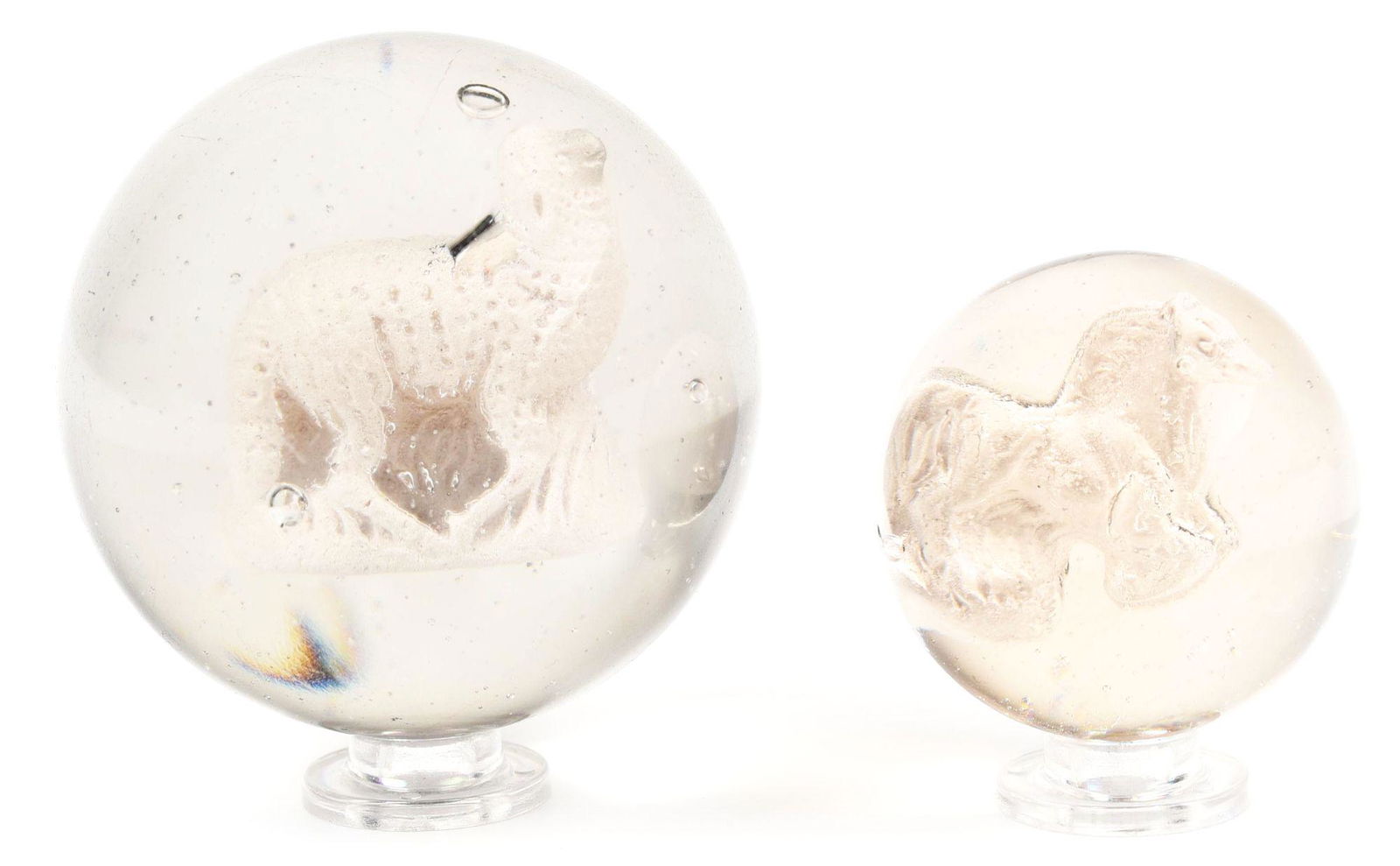 LOT OF 2: SULPHIDE MARBLES. (1 of 6)