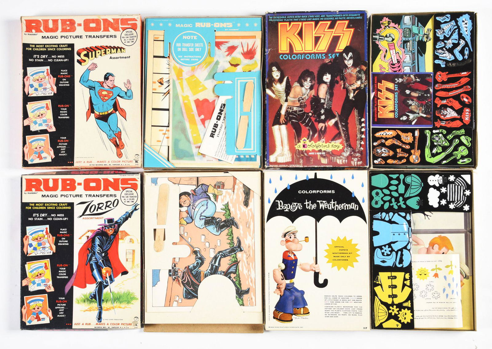 LOT OF 4: VARIOUS COLORFORMS AND RUB-ONS CHARACTER ITEMS. (1 of 5)