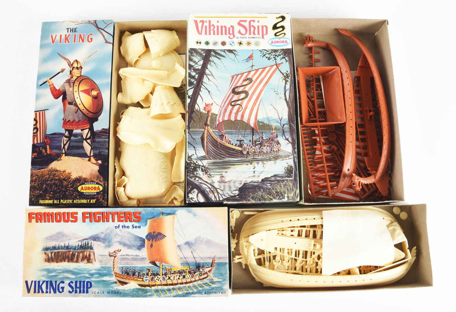 LOT OF 3: AURORA VIKING-THEMED MODEL KITS. (1 of 3)