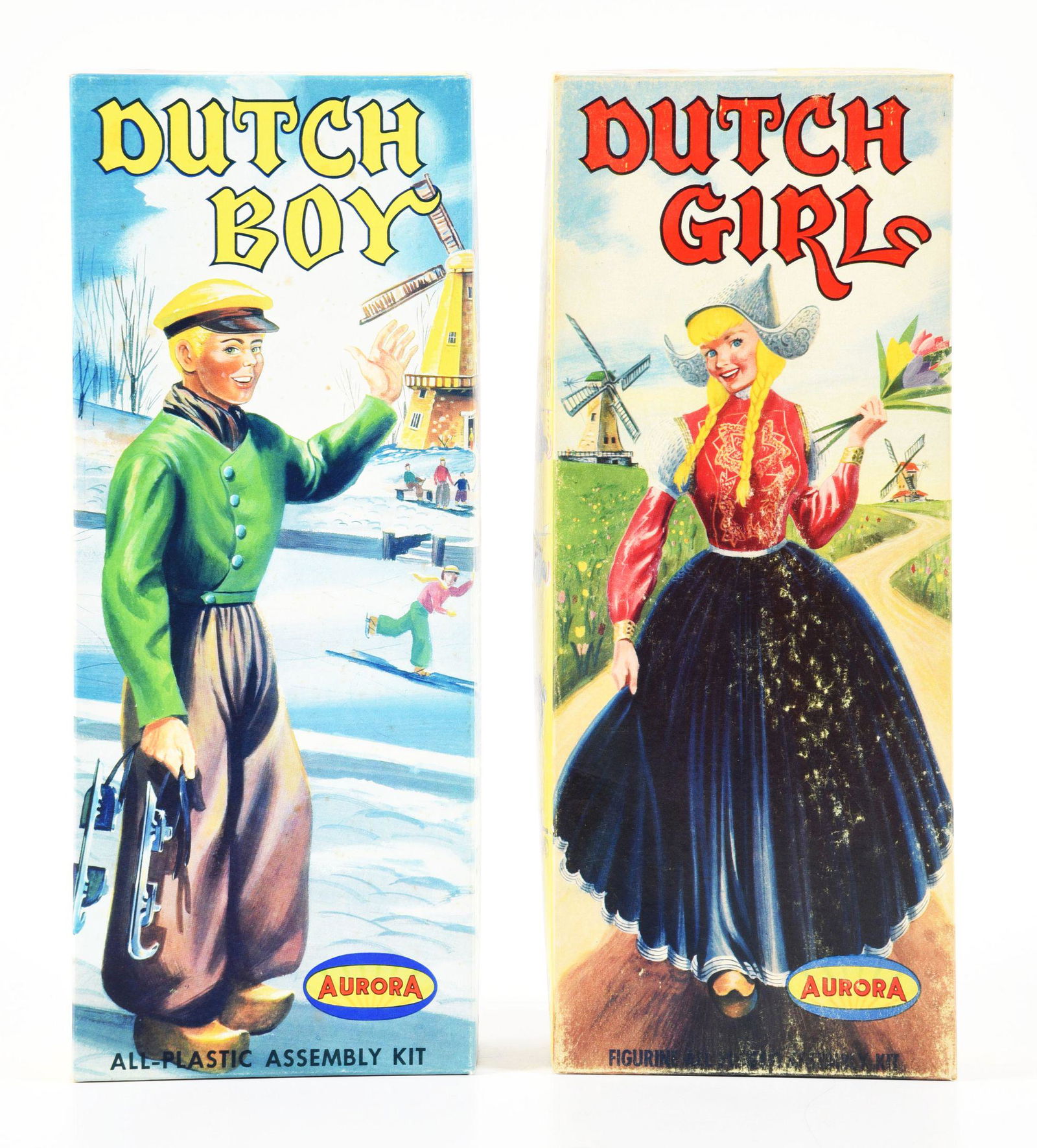 LOT OF 2: AURORA DUTCH BOY AND DUTCH GIRL MODEL KITS. (1 of 5)