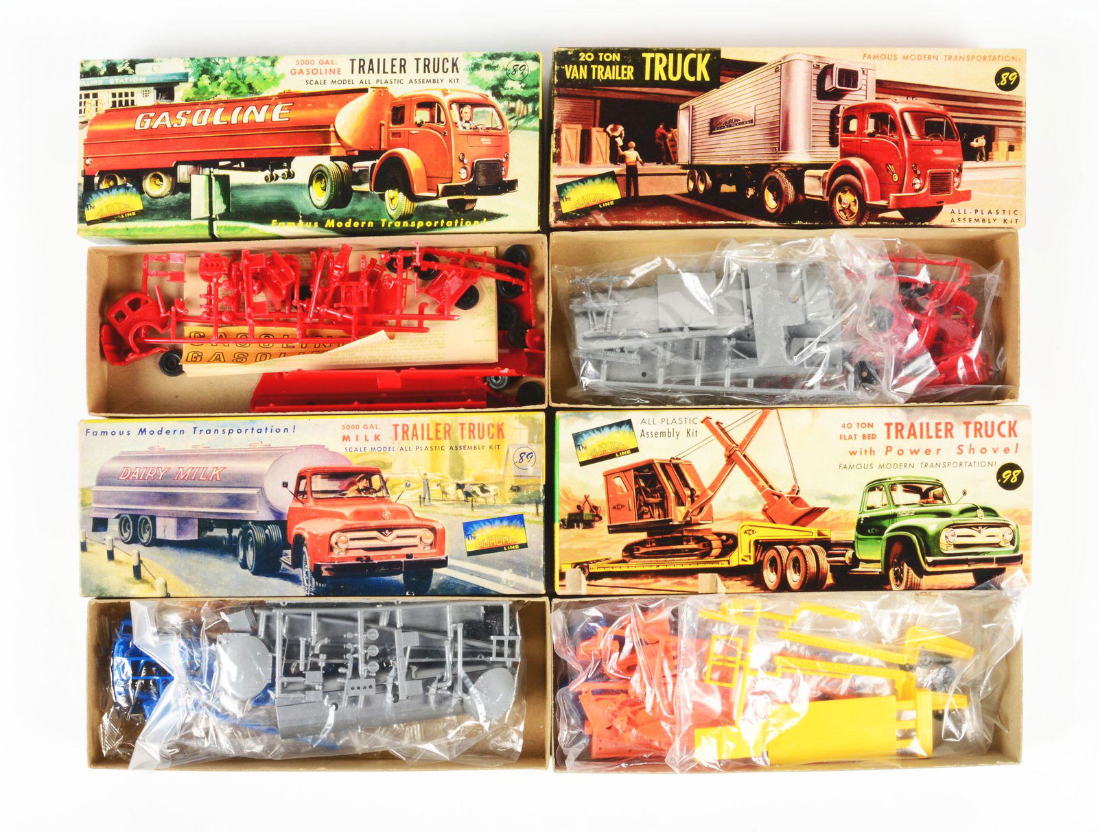 LOT OF 4: AURORA TRUCK MODEL KITS. (1 of 2)