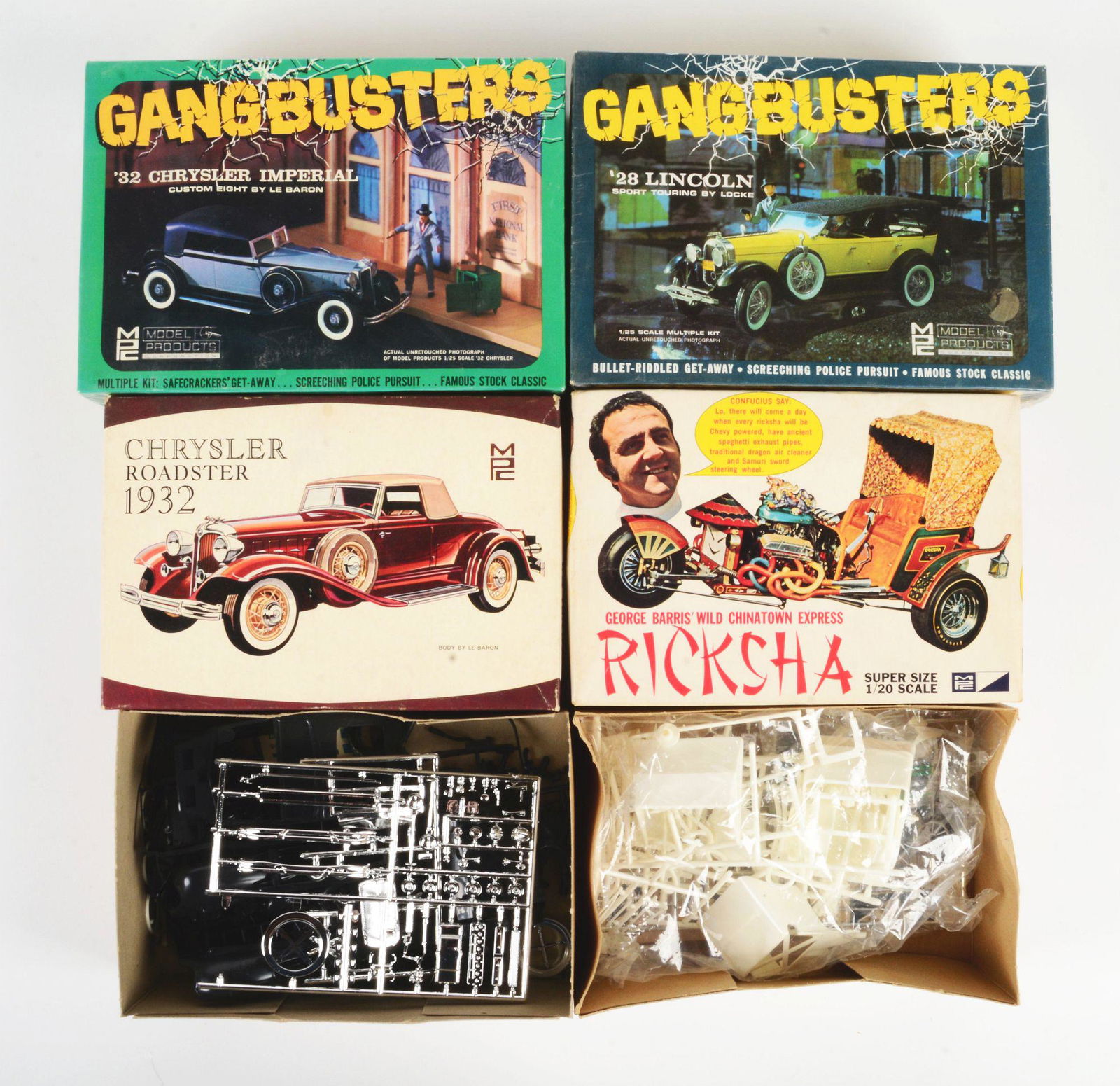 LOT OF 4: MPC AUTOMOBILE MODEL KITS. (1 of 2)