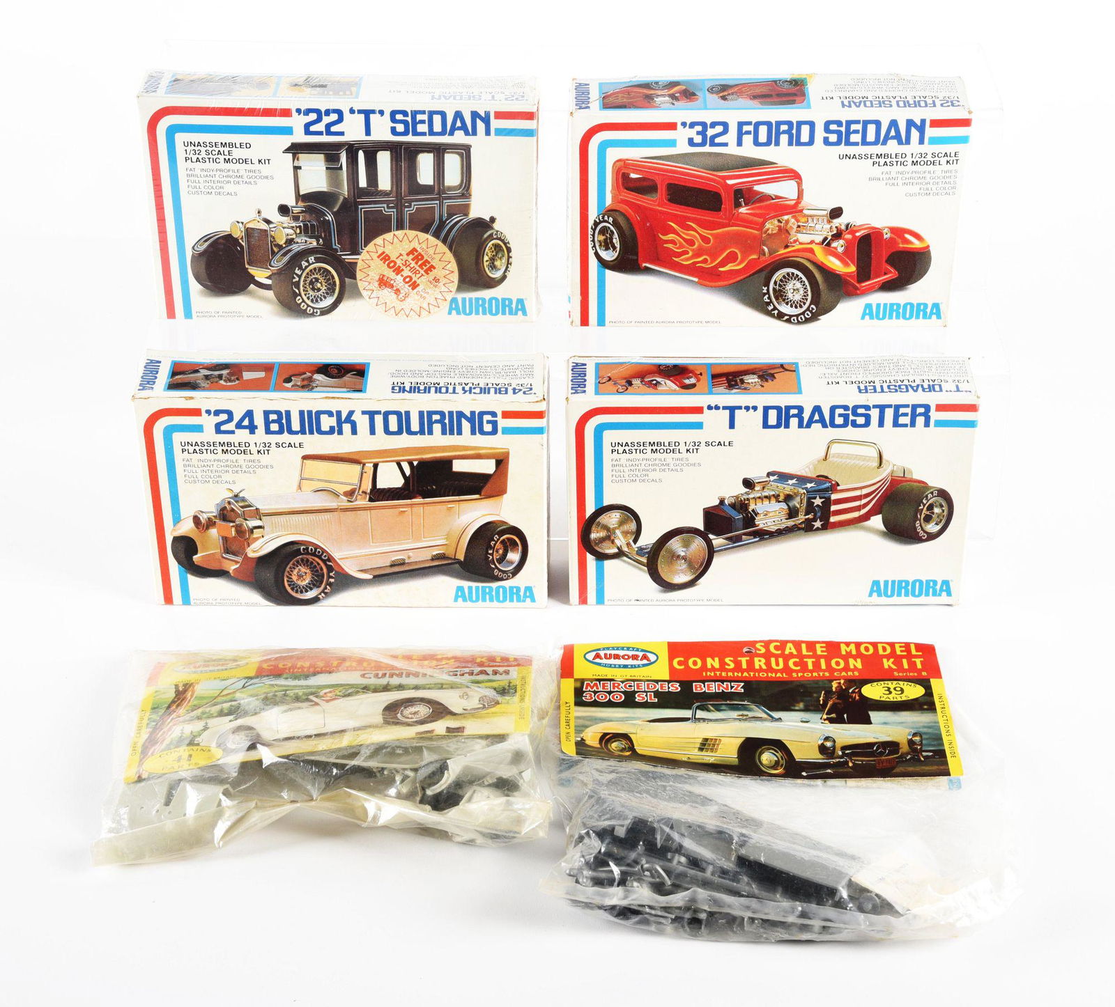 LOT OF 6: VARIOUS AURORA VEHICLE MODEL KITS. (1 of 2)